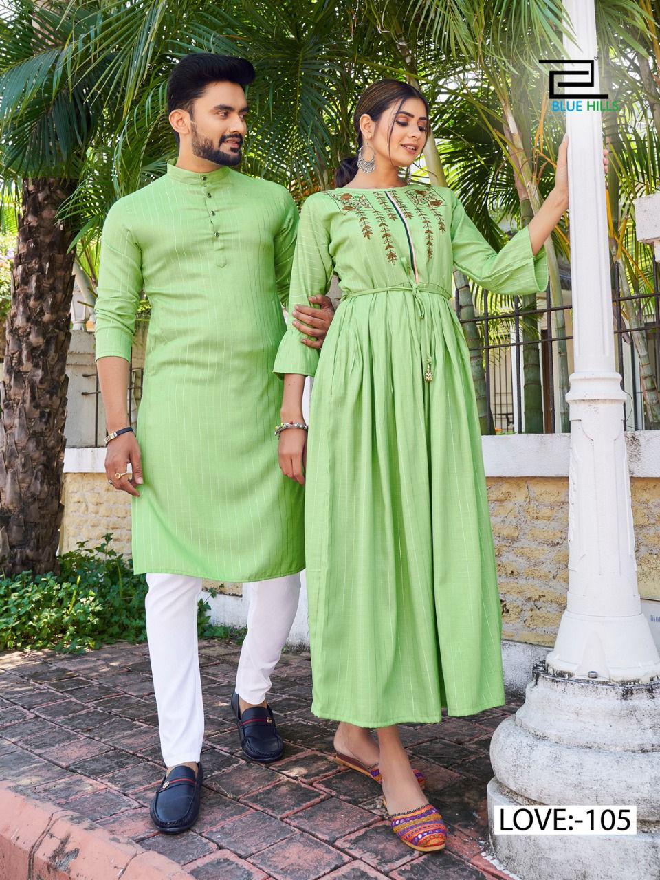 Blue Hills Love Aaj Kal Rayon Lurex  Readmade Fancy  Couple Wear Collection Buy  Anarkali Kurti's With Kurta Catalog