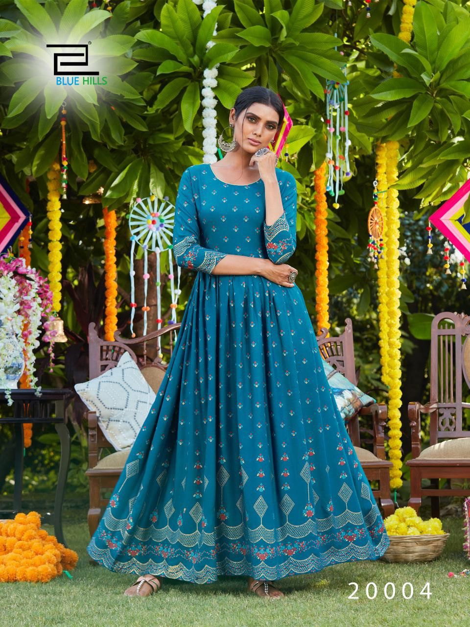 Blue Hills Walkway Vol 20  Long Gown Kurti Design Catalog