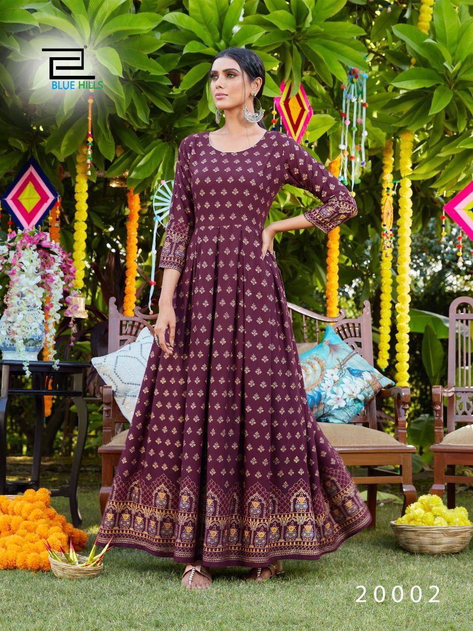 Blue Hills Walkway Vol 20  Long Gown Kurti Design Catalog