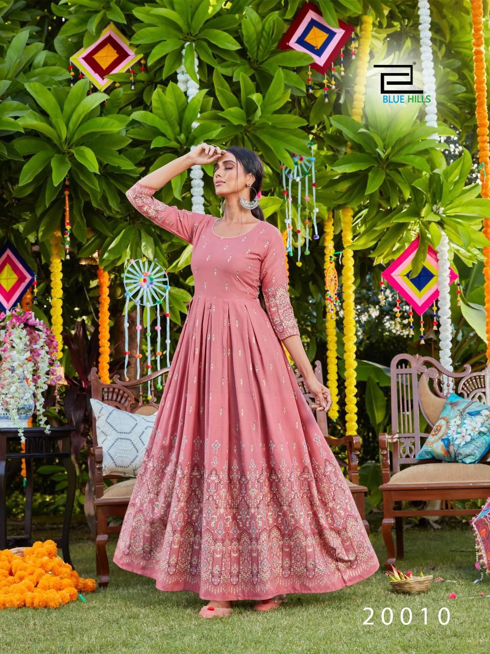 Blue Hills Walkway Vol 20  Long Gown Kurti Design Catalog