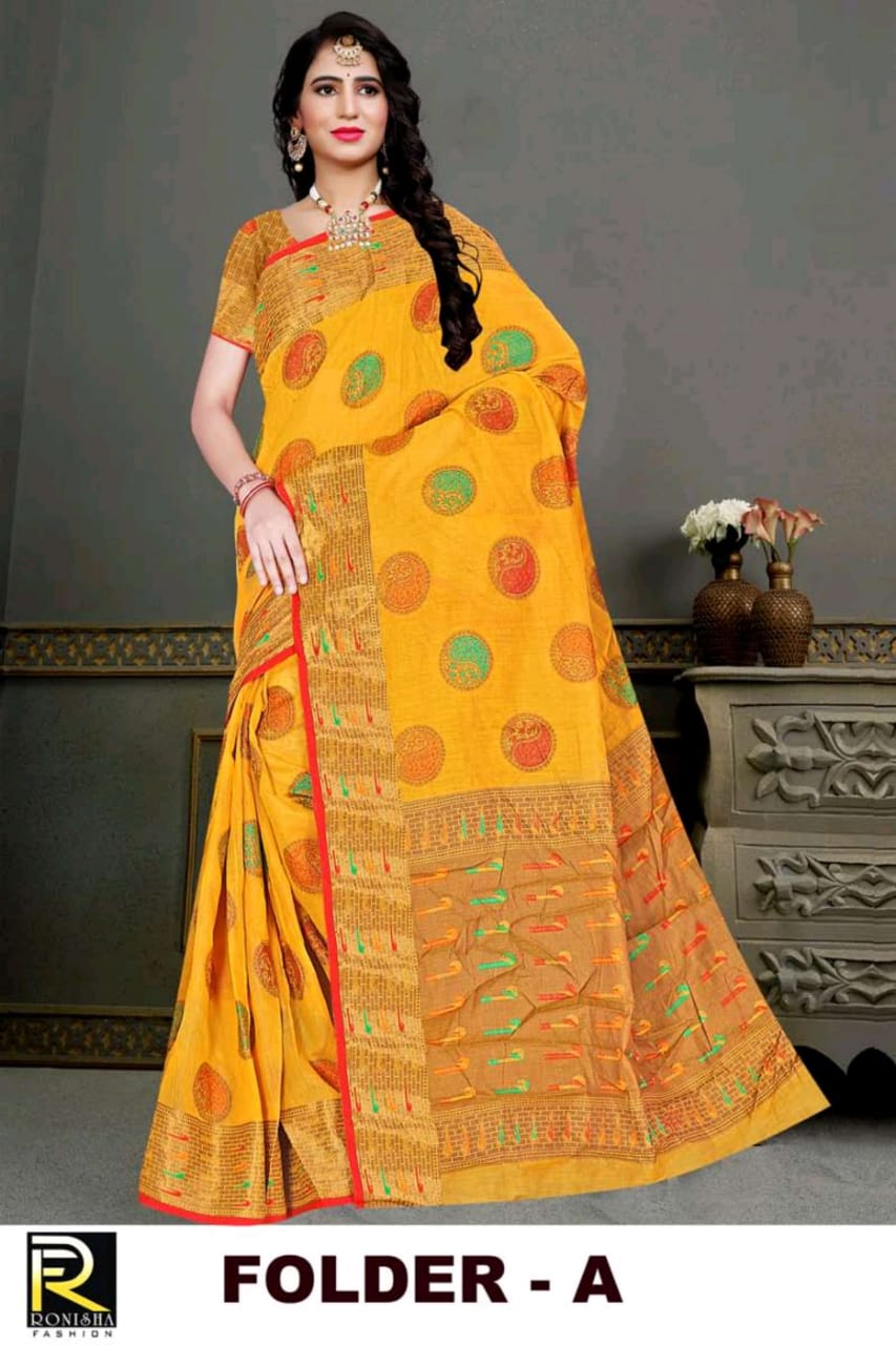 Ranjna Folder Soft Cotton Casual Wear Silk Saree Designer Collecton