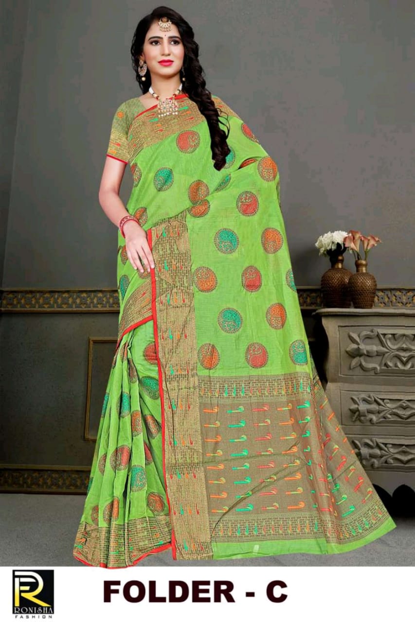 Ranjna Folder Soft Cotton Casual Wear Silk Saree Designer Collecton