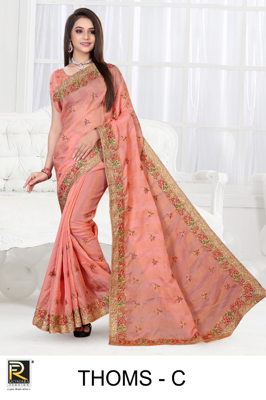 Ranjna Thoms Embroidery Worked Heavy Diamond Exclusive Range Saree Collecton