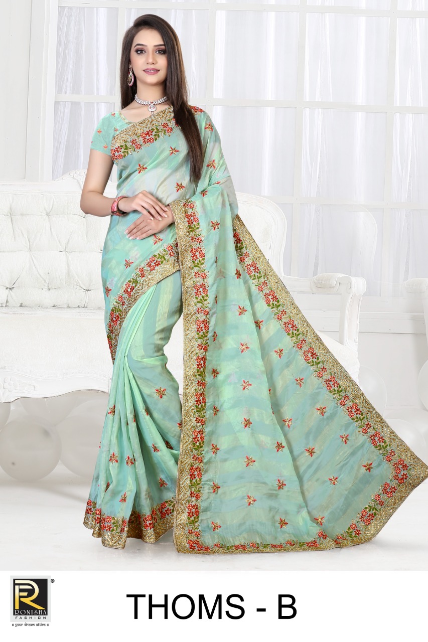 Ranjna Thoms Embroidery Worked Heavy Diamond Exclusive Range Saree Collecton