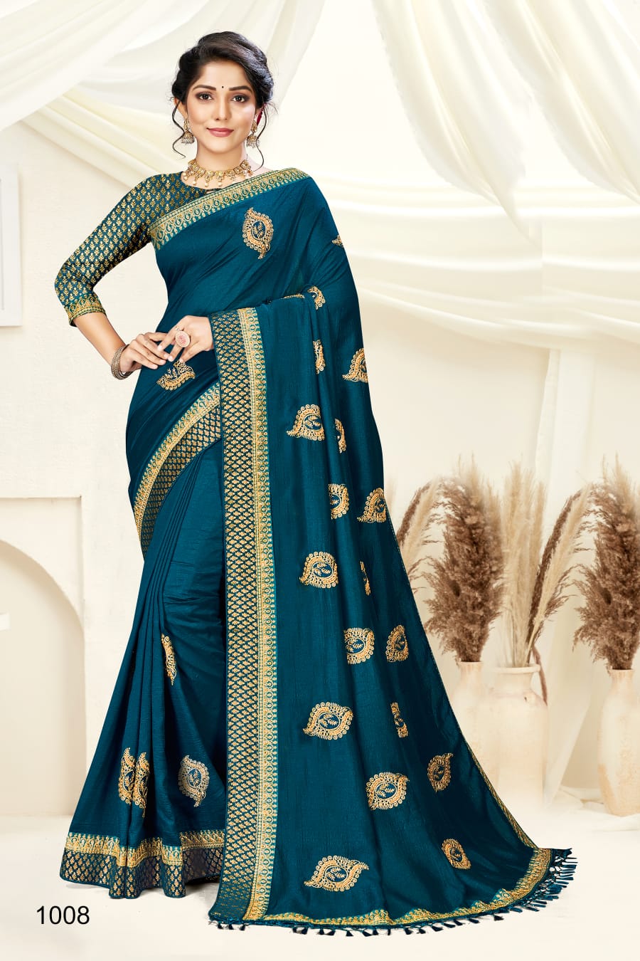 Ranjna Mark-up Fancy Border Butta Broket Blouse Heavy Diamond Super Hit Collecton
