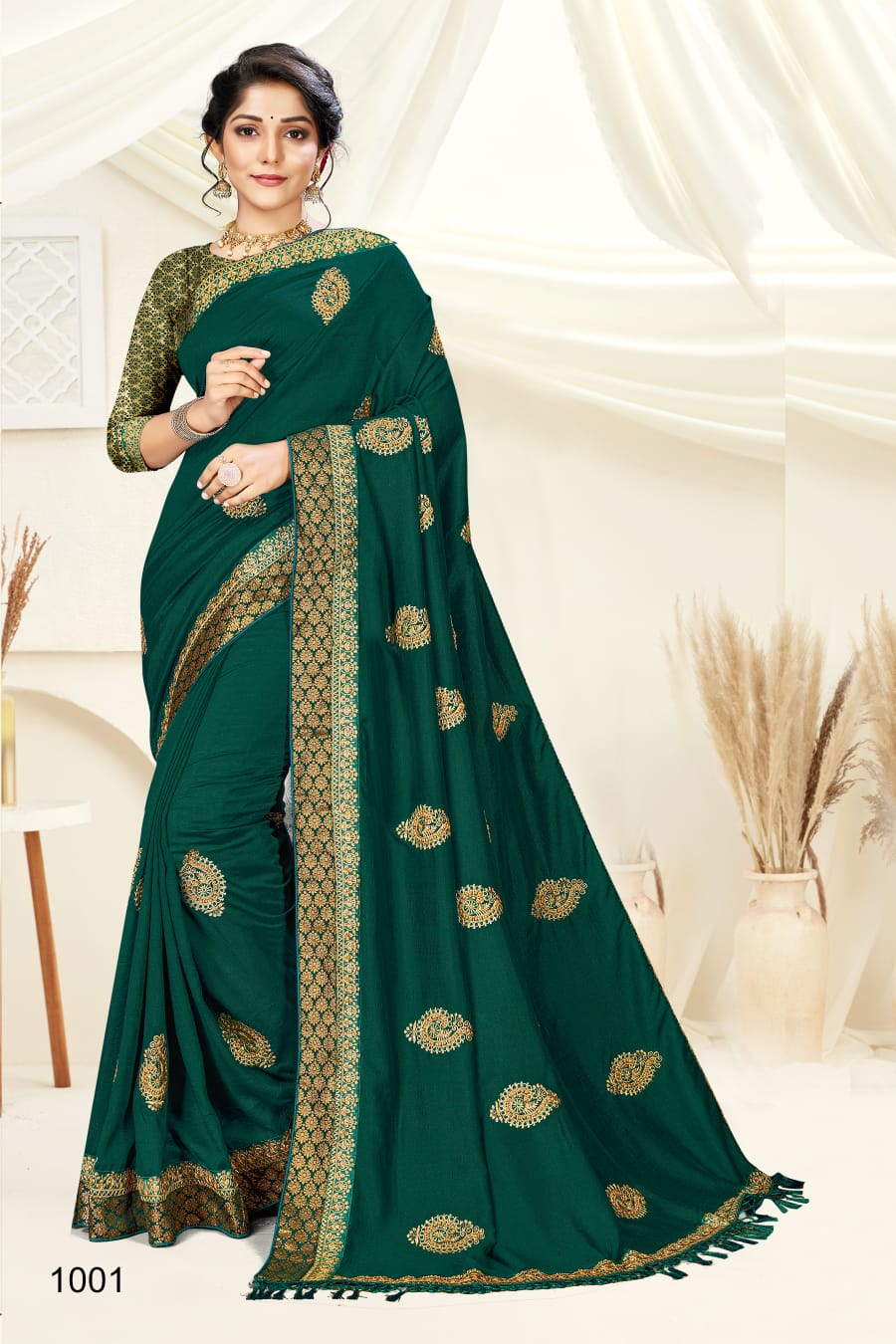 Ranjna Mark-up Fancy Border Butta Broket Blouse Heavy Diamond Super Hit Collecton