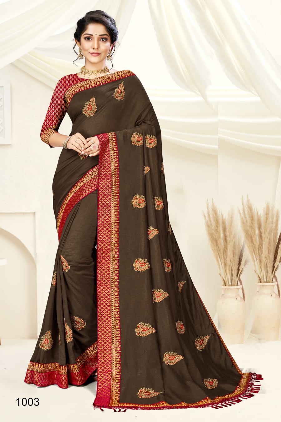 Ranjna Mark-up Fancy Border Butta Broket Blouse Heavy Diamond Super Hit Collecton