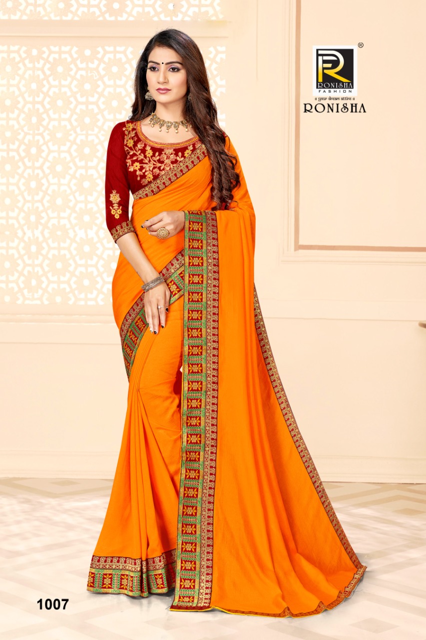 Ranjna Deepsy Fancy Border Work Blouse Fastive Wear Vichitra Silk Saree Collction