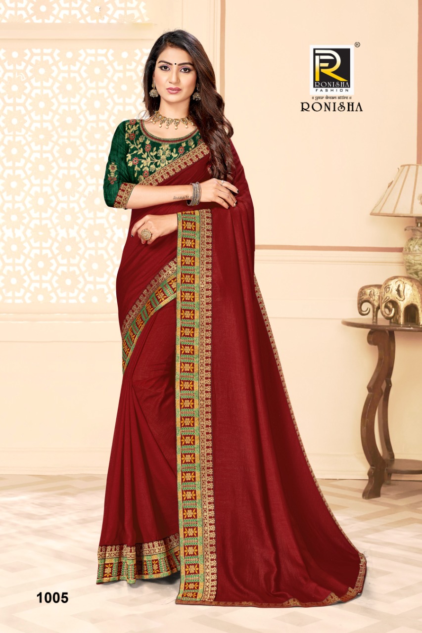 Ranjna Deepsy Fancy Border Work Blouse Fastive Wear Vichitra Silk Saree Collction