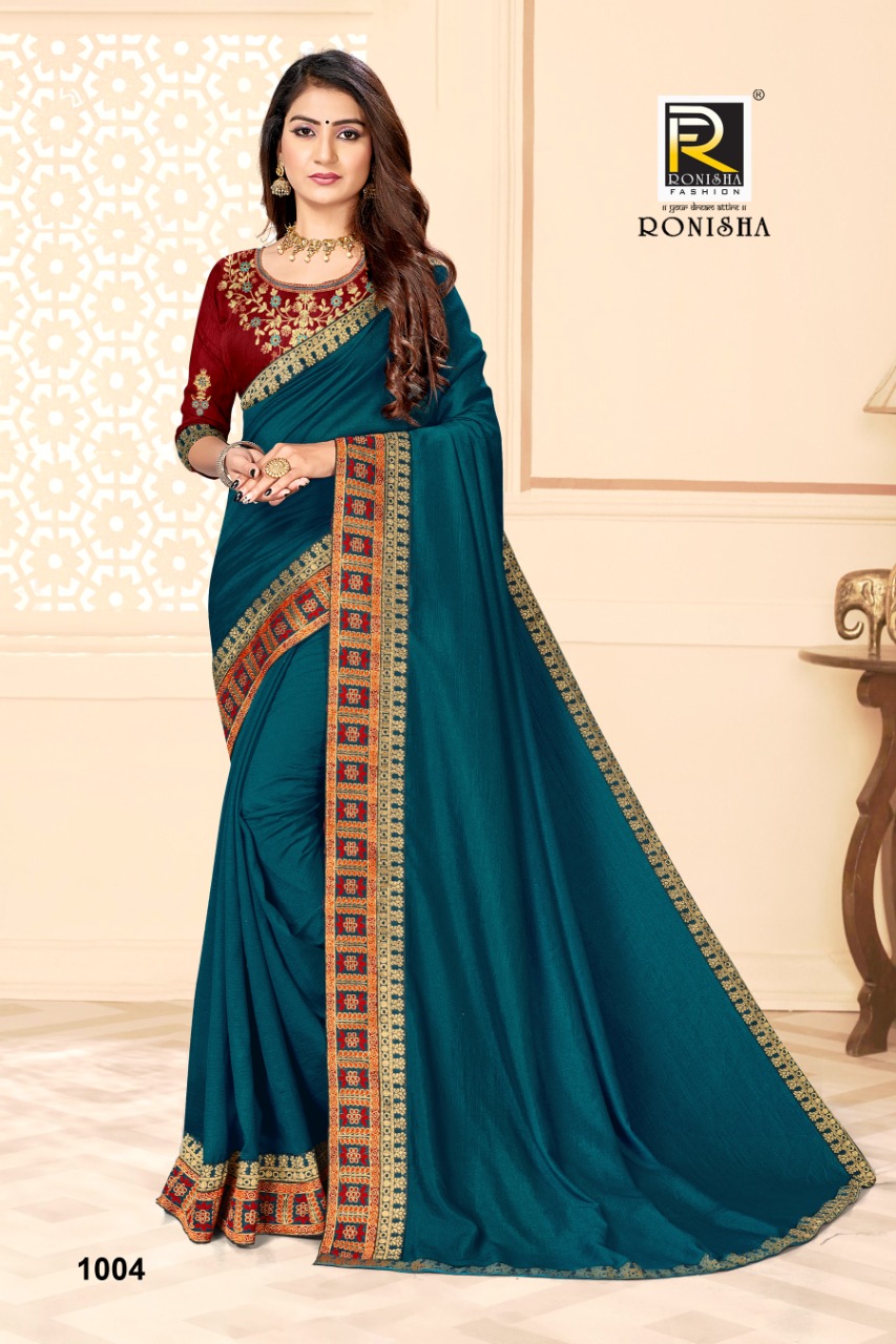 Ranjna Deepsy Fancy Border Work Blouse Fastive Wear Vichitra Silk Saree Collction