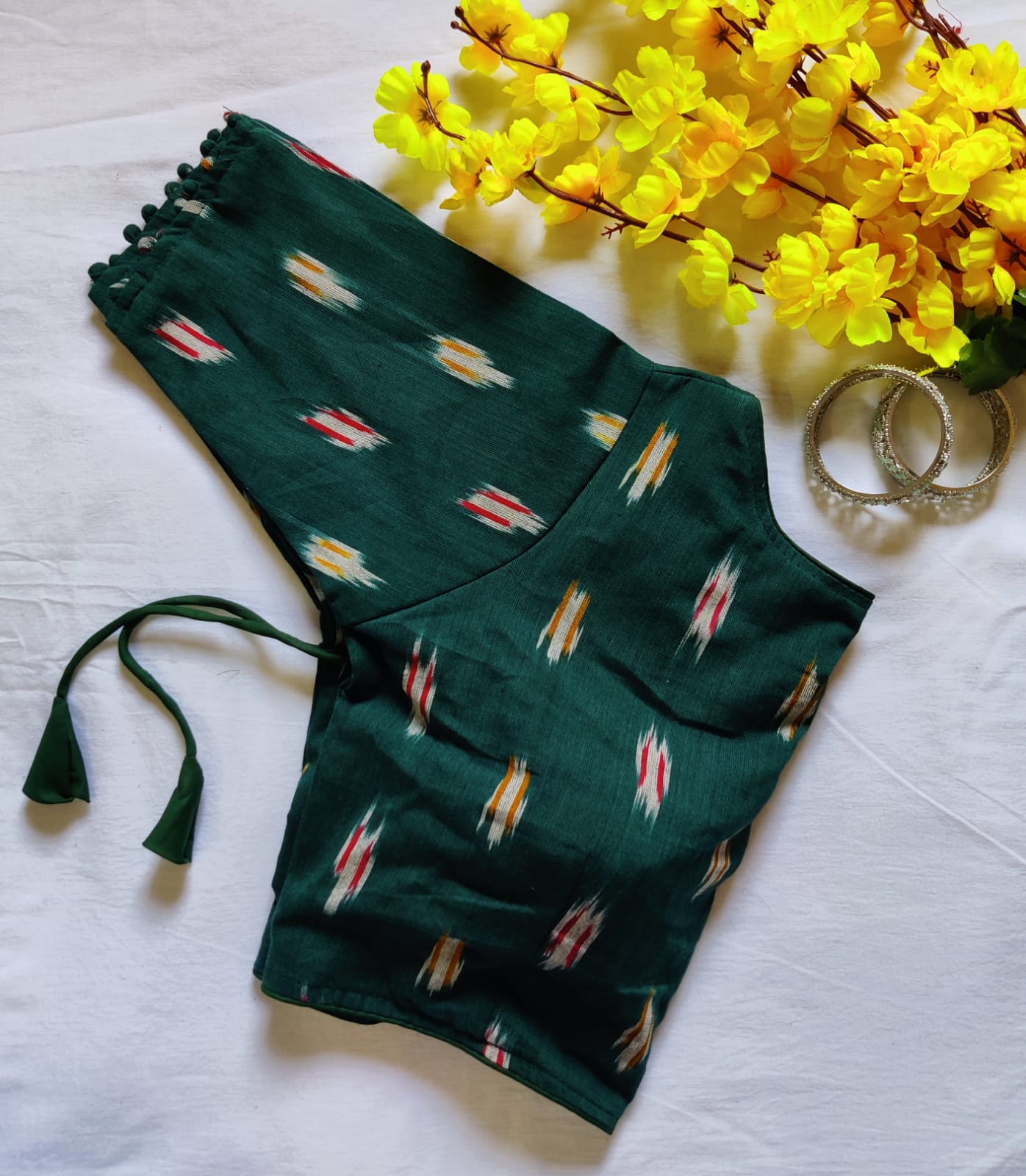 Ikkat  Vol 3 Blouse In Boat Neck Readymade Designer Blouse Collection