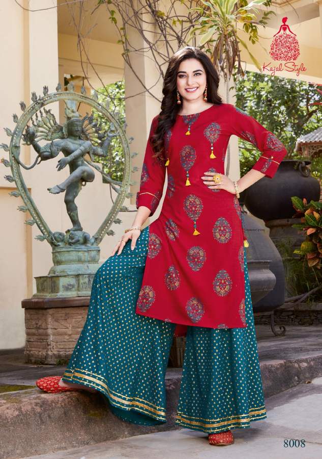 Kajal Style Fashion Label Vol 8 Fancy Wear Kurti With Bottom Catalog