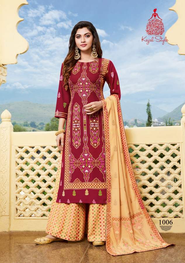 Kajal Style Gulzar Vol 8 Festival Stylish Fancy Top Bottom With Duptta Catalog