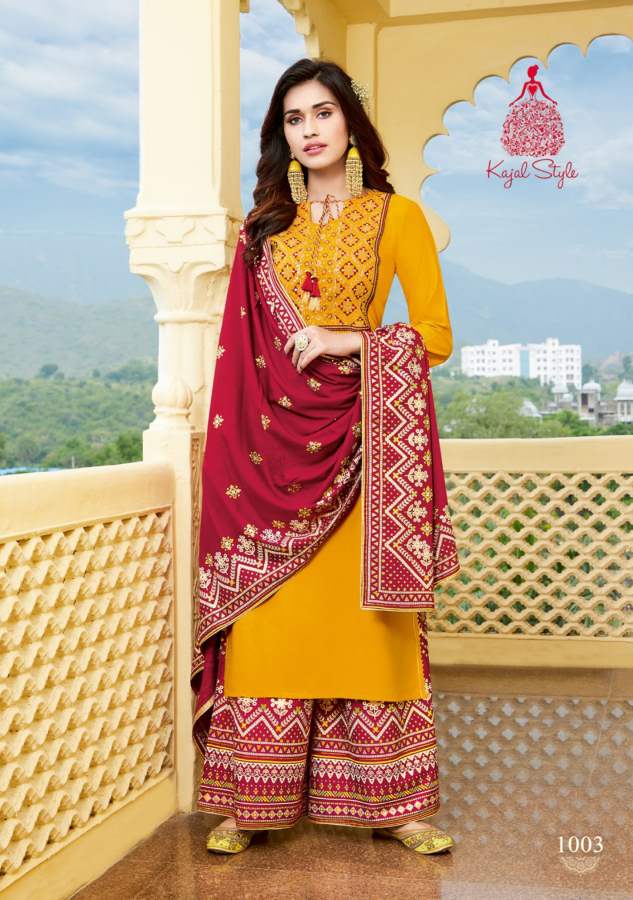 Kajal Style Gulzar Vol 8 Festival Stylish Fancy Top Bottom With Duptta Catalog