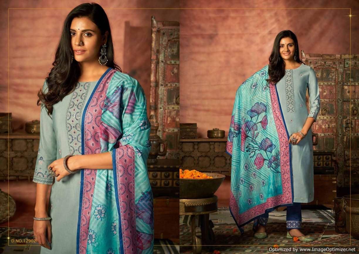 Kalaroop Aneri Embroidery Wear Ready Made Top Bottom With Duptta