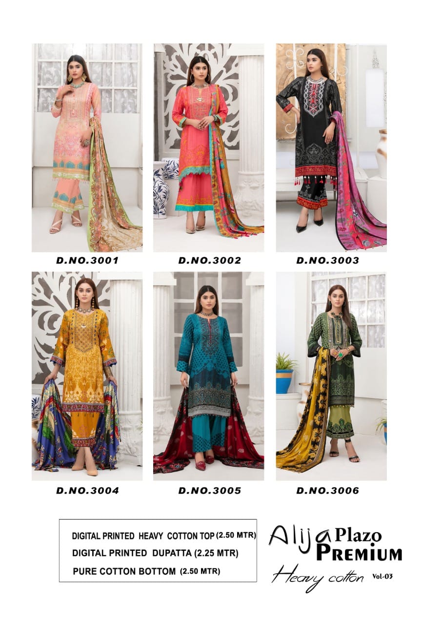 Keval Fab Alija Plazo Premium Vol 3 Heavy Cotton Karachi Dress Material Catalog