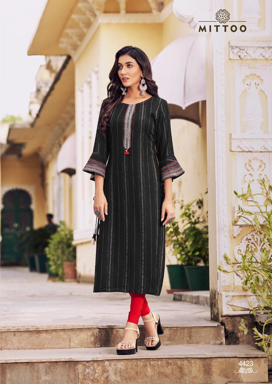 Mittoo Mayurika Vol  4 Designer Viscose Embroidery Buy New Fancy Kurti  Catalog