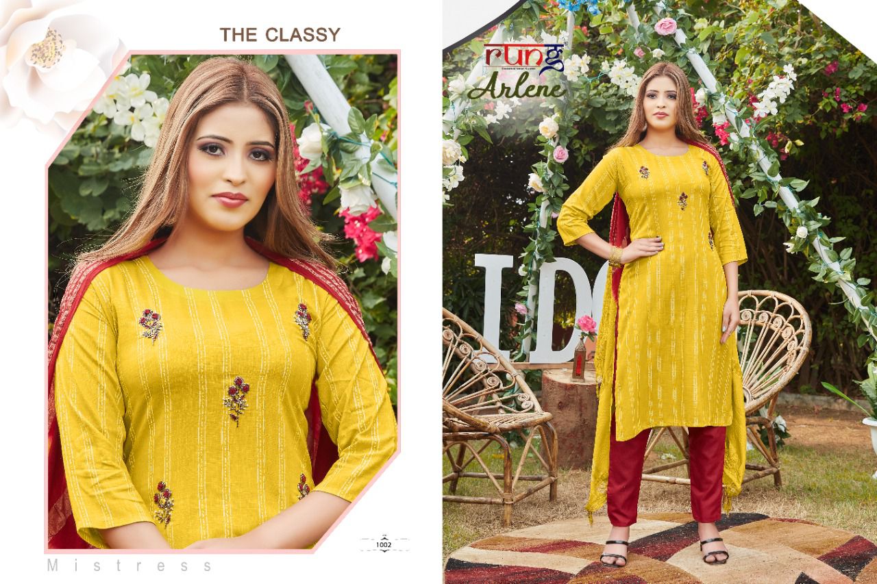 Rung Arlene  Ready Made Kurti  Bottom And Dupatta  Catalog