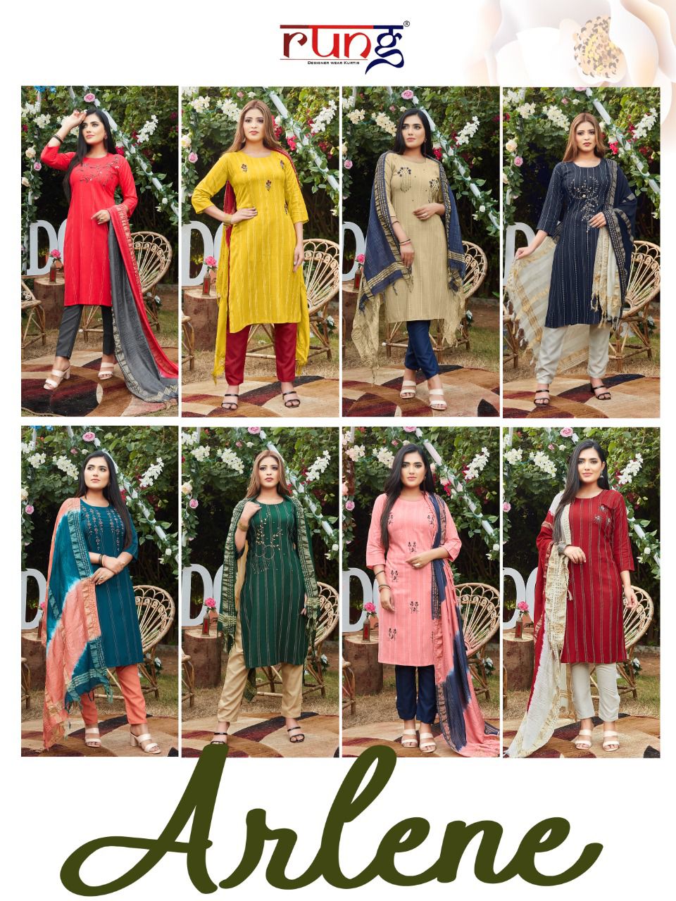 Rung Arlene  Ready Made Kurti  Bottom And Dupatta  Catalog