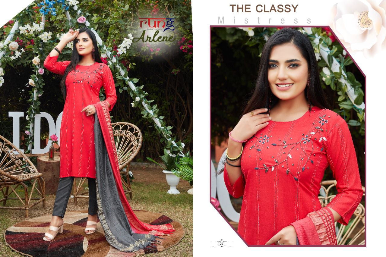 Rung Arlene  Ready Made Kurti  Bottom And Dupatta  Catalog