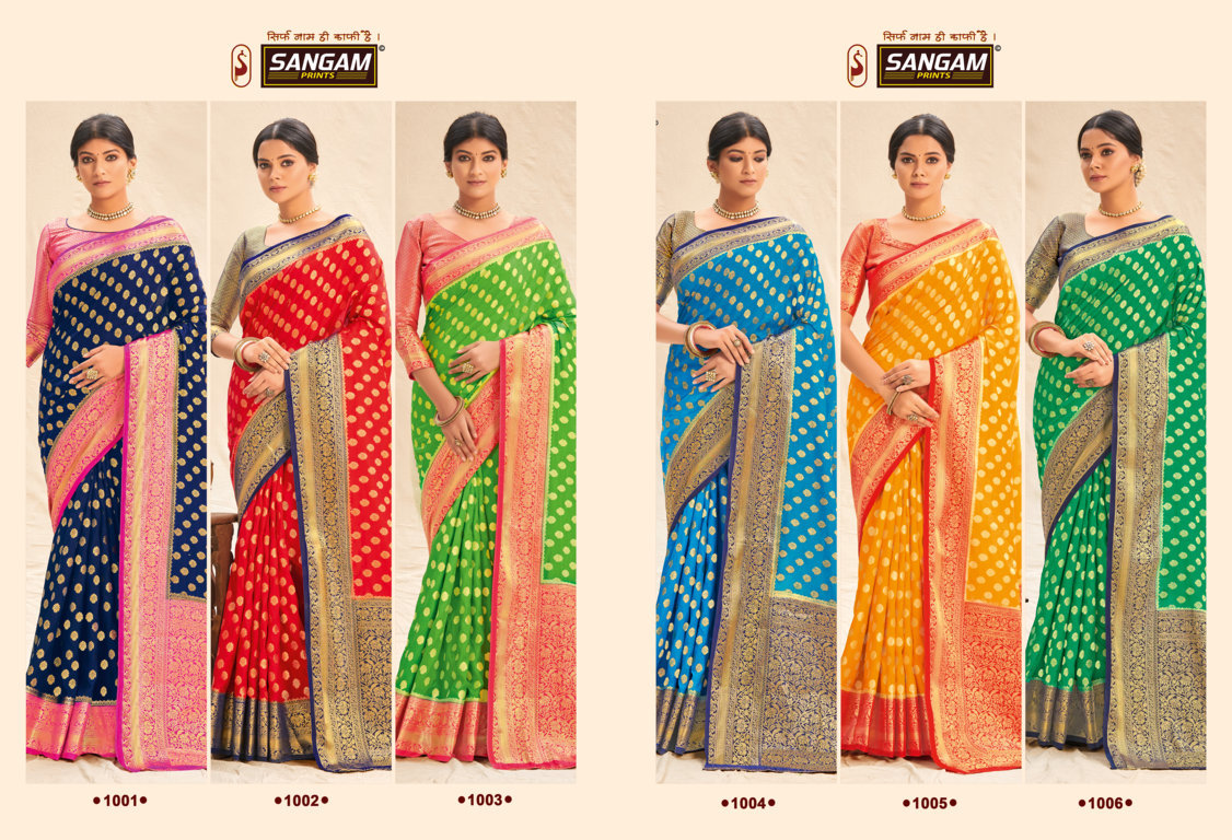 Sangam Kanchipattu Silk Festive Wear Banarasi Saree Catalog