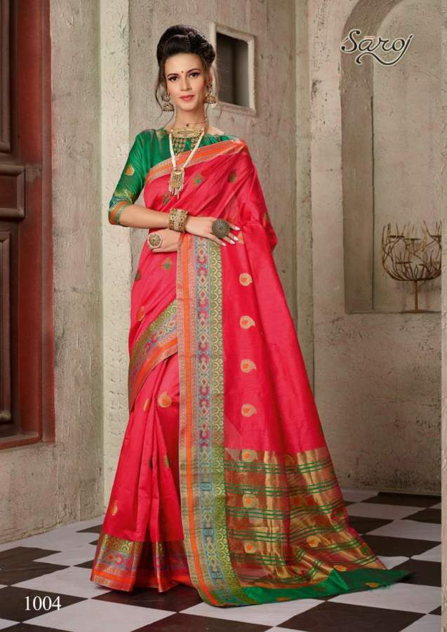 Saroj Alakhnanda Festive Wear Cotton Silk Saree Catalog
