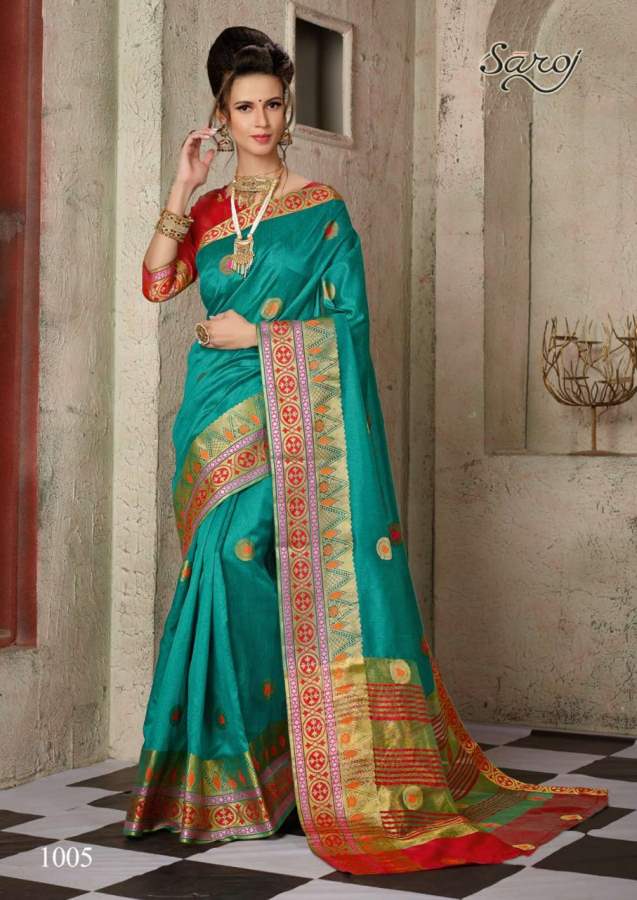 Saroj Alakhnanda Festive Wear Cotton Silk Saree Catalog