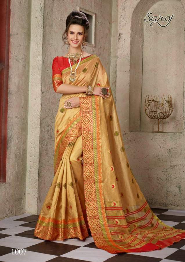 Saroj Alakhnanda Festive Wear Cotton Silk Saree Catalog