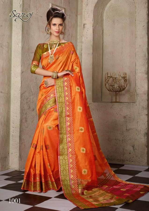 Saroj Alakhnanda Festive Wear Cotton Silk Saree Catalog