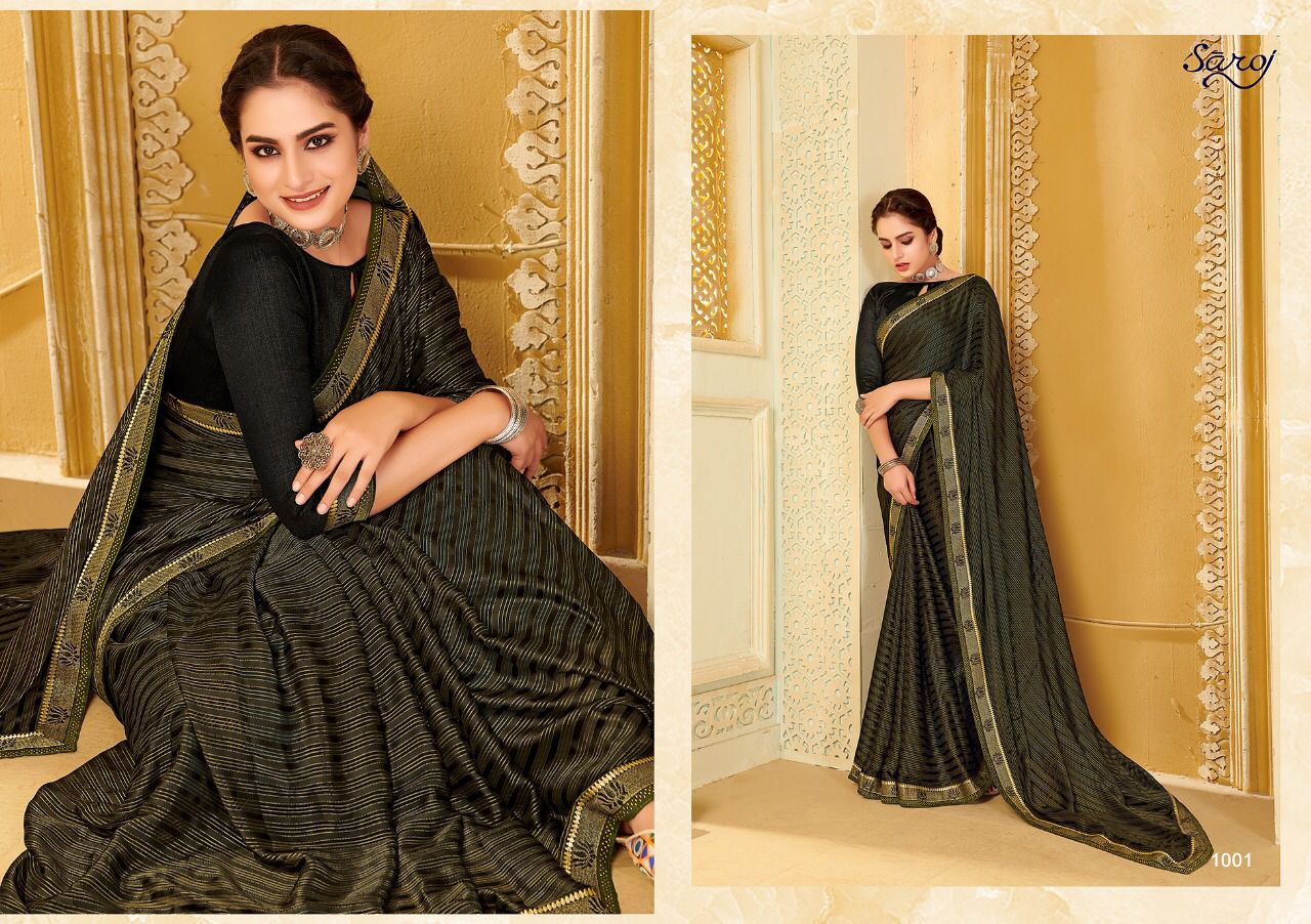 Saroj Bell Bottom Casual Wear Georgette Saree Collection