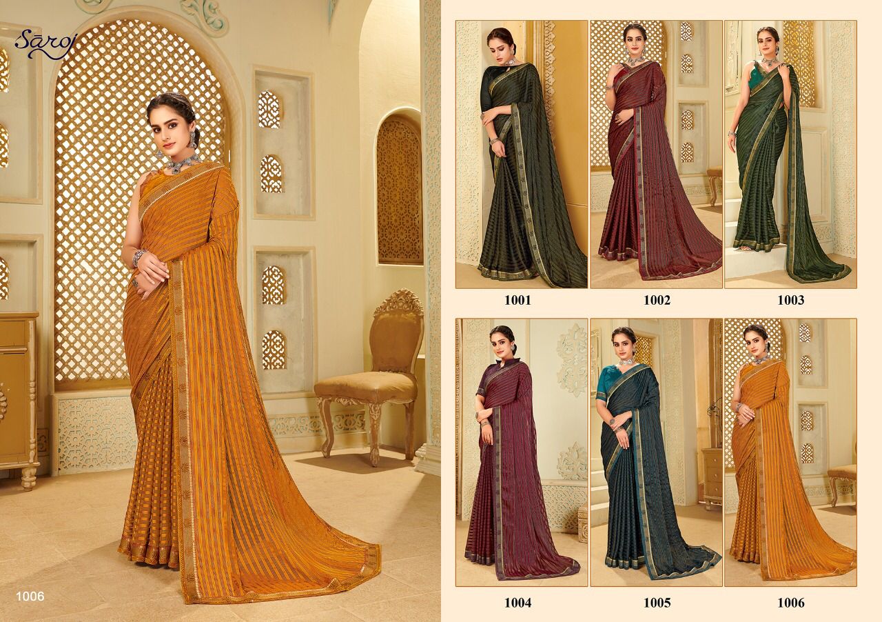 Saroj Bell Bottom Casual Wear Georgette Saree Collection