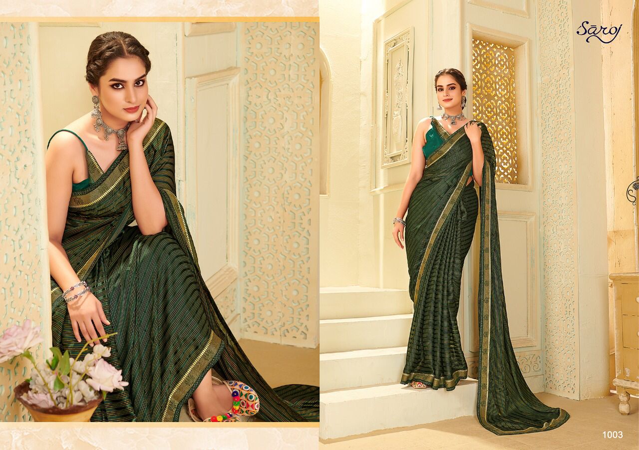 Saroj Bell Bottom Casual Wear Georgette Saree Collection