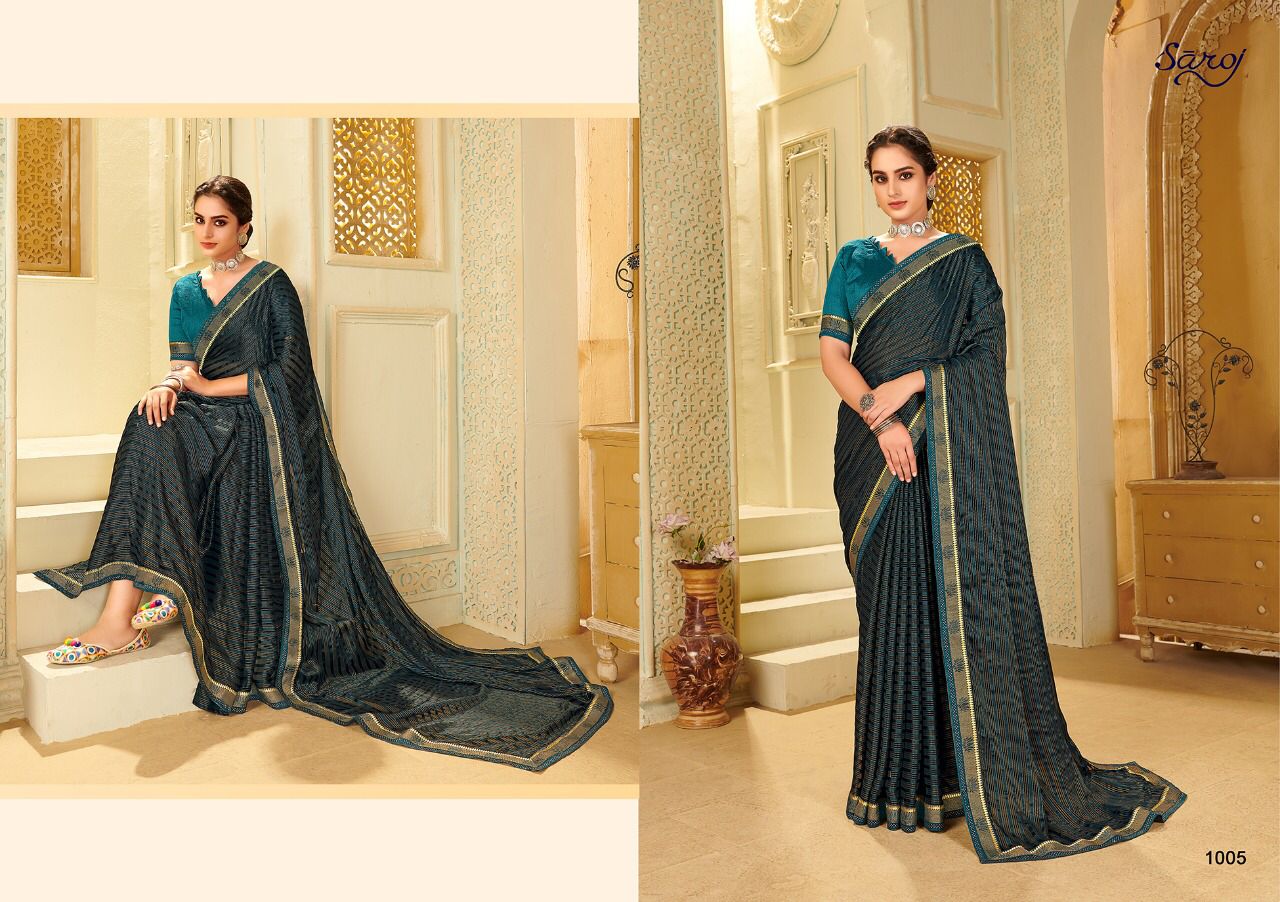 Saroj Bell Bottom Casual Wear Georgette Saree Collection