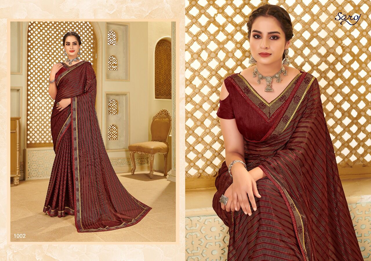 Saroj Bell Bottom Casual Wear Georgette Saree Collection