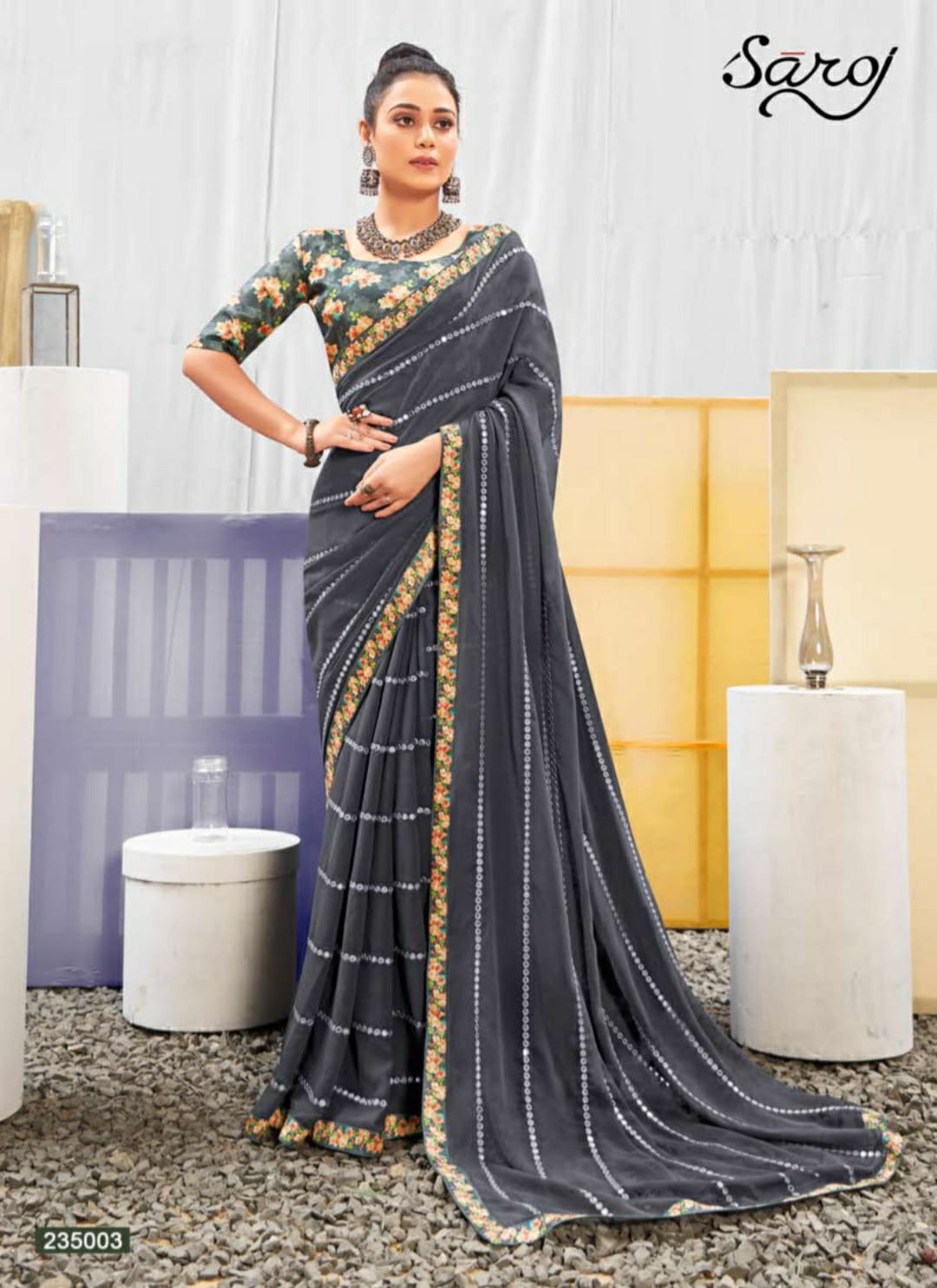 Saroj Gulika Festive Wear Georgette Saree Catalog
