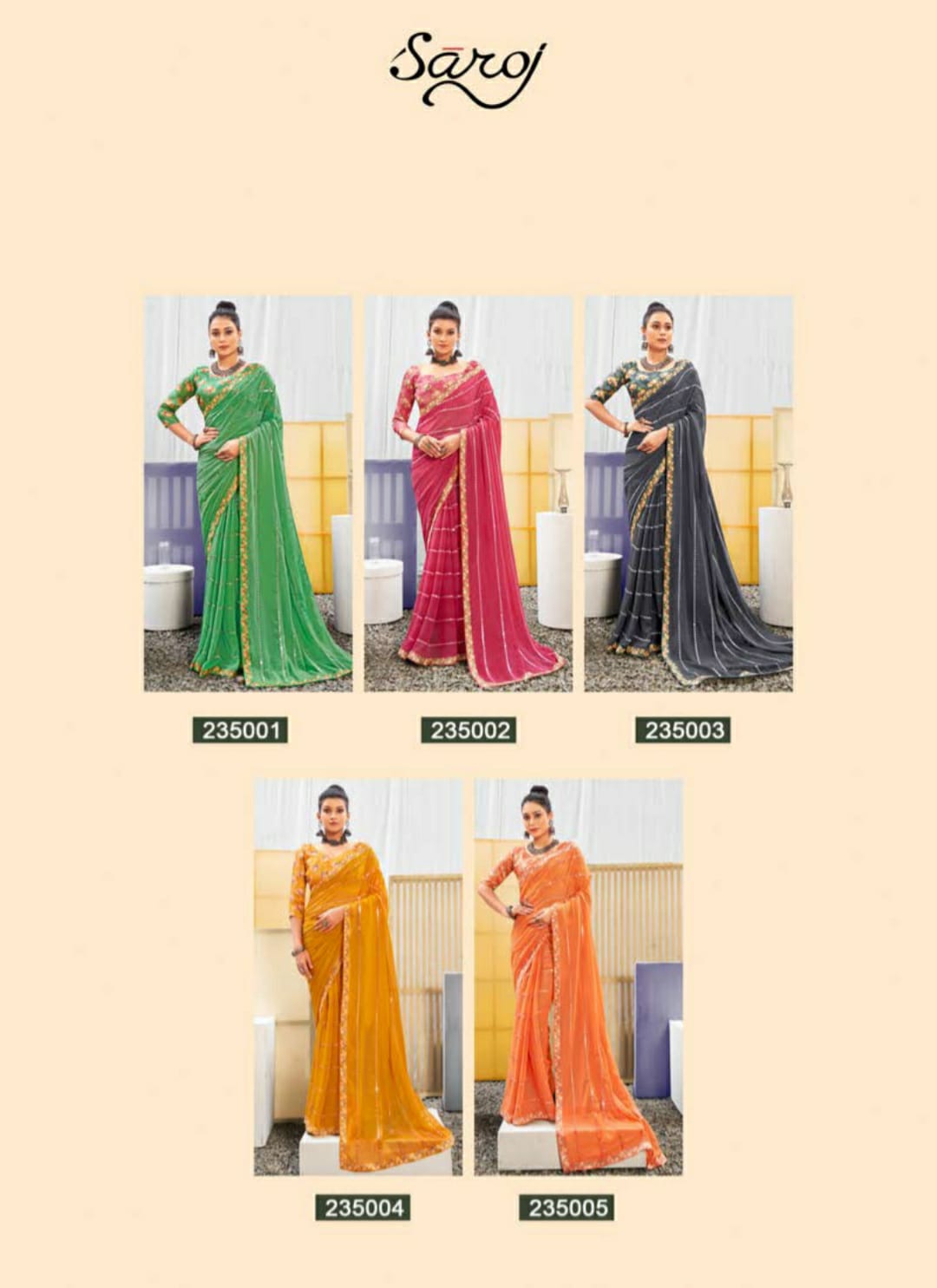 Saroj Gulika Festive Wear Georgette Saree Catalog