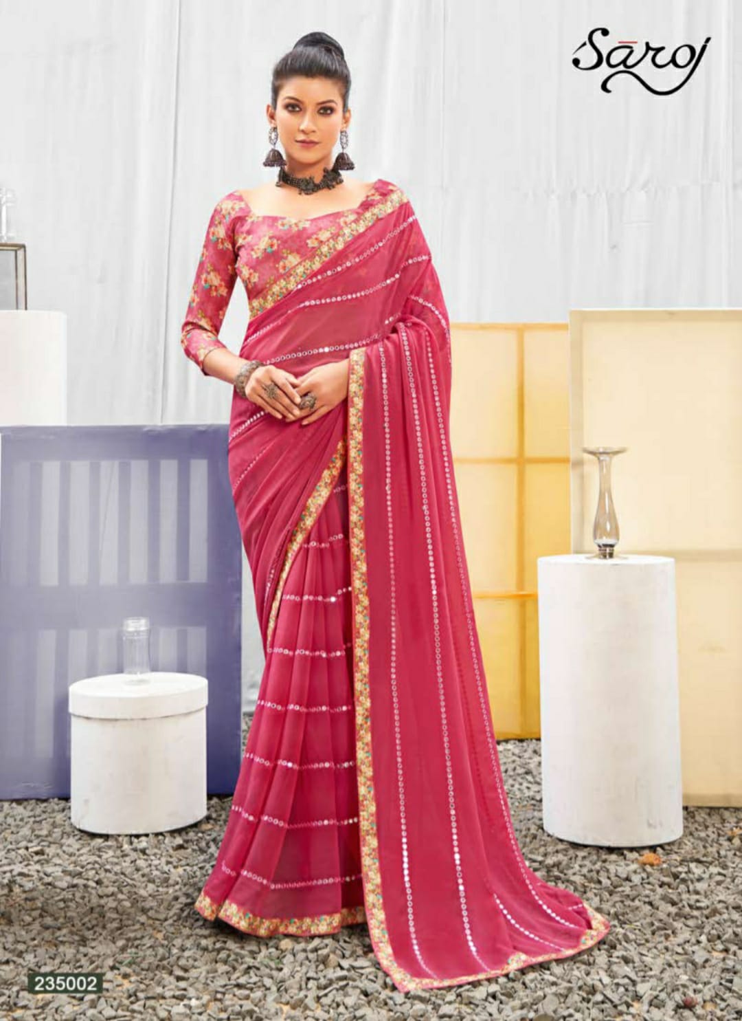 Saroj Gulika Festive Wear Georgette Saree Catalog