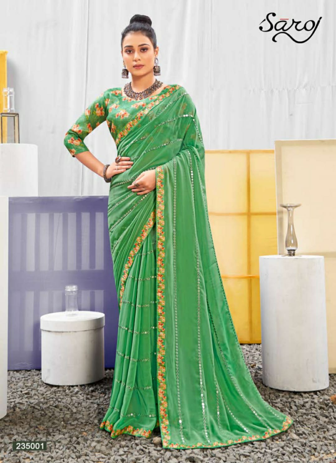 Saroj Gulika Festive Wear Georgette Saree Catalog