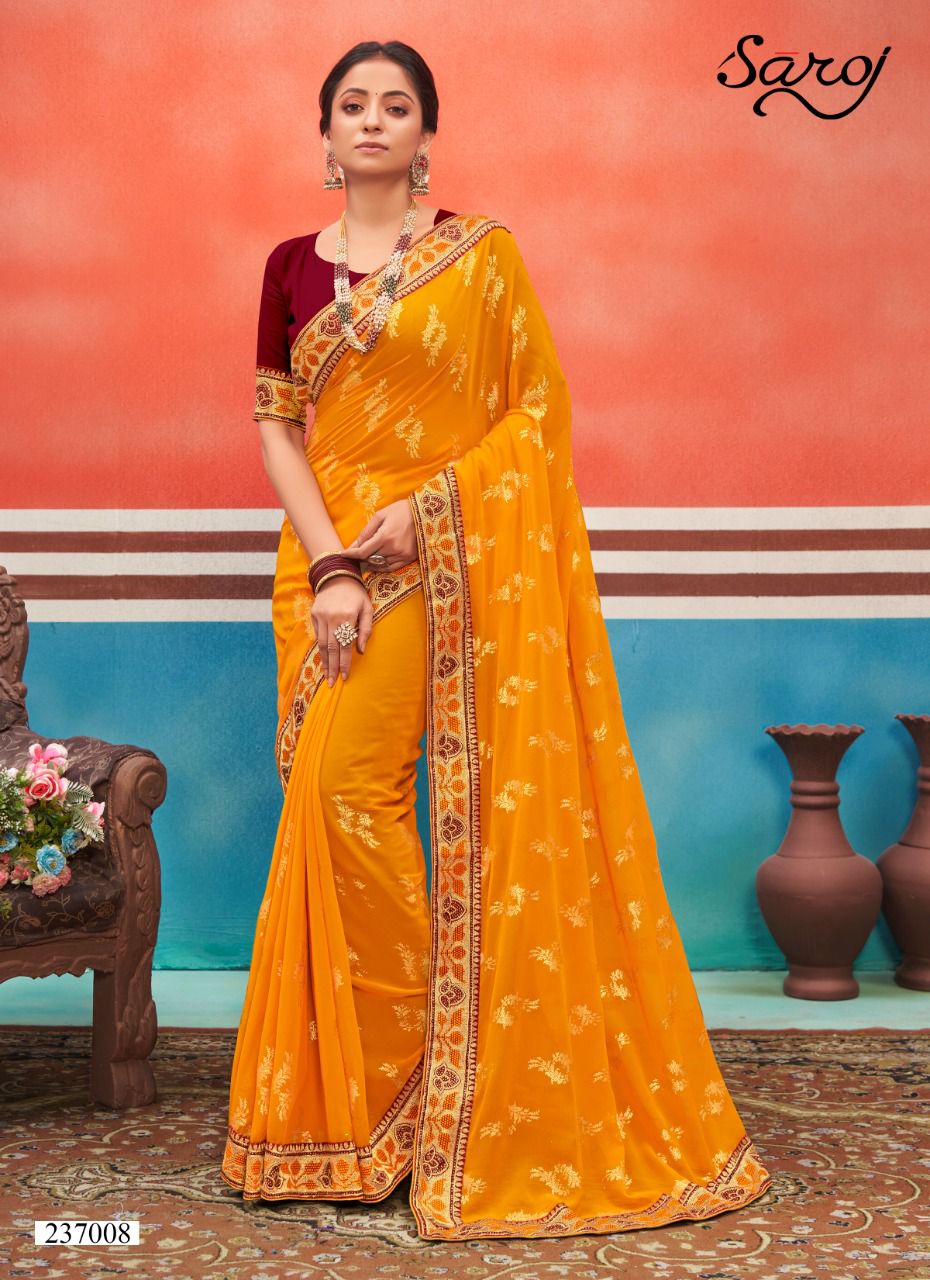 Saroj Panch Ratna Casual Wear Georgette Saree Catalog
