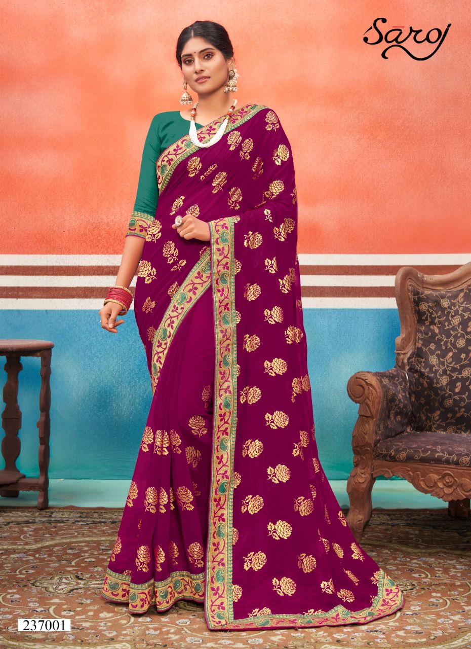 Saroj Panch Ratna Casual Wear Georgette Saree Catalog