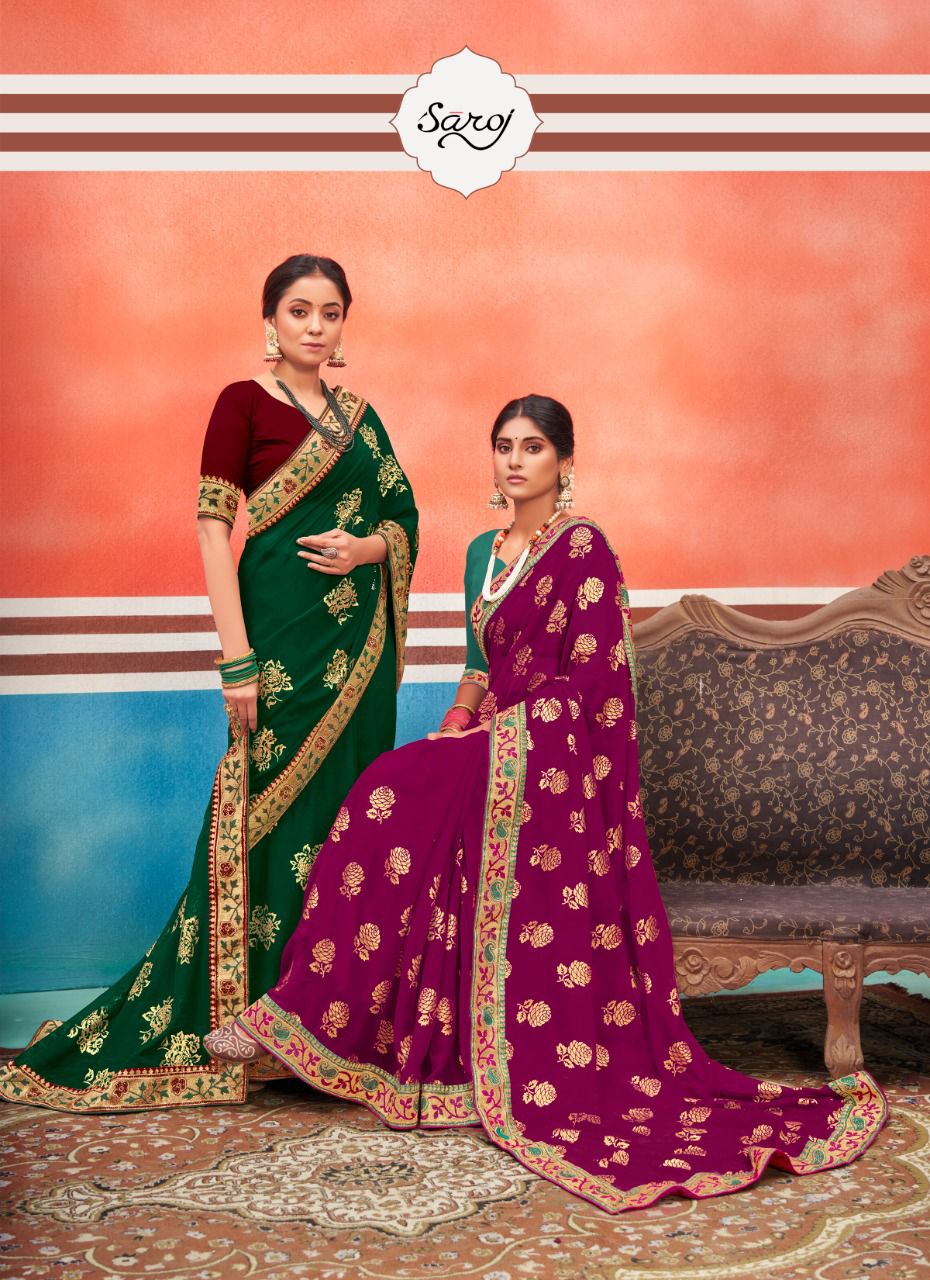 Saroj Panch Ratna Casual Wear Georgette Saree Catalog