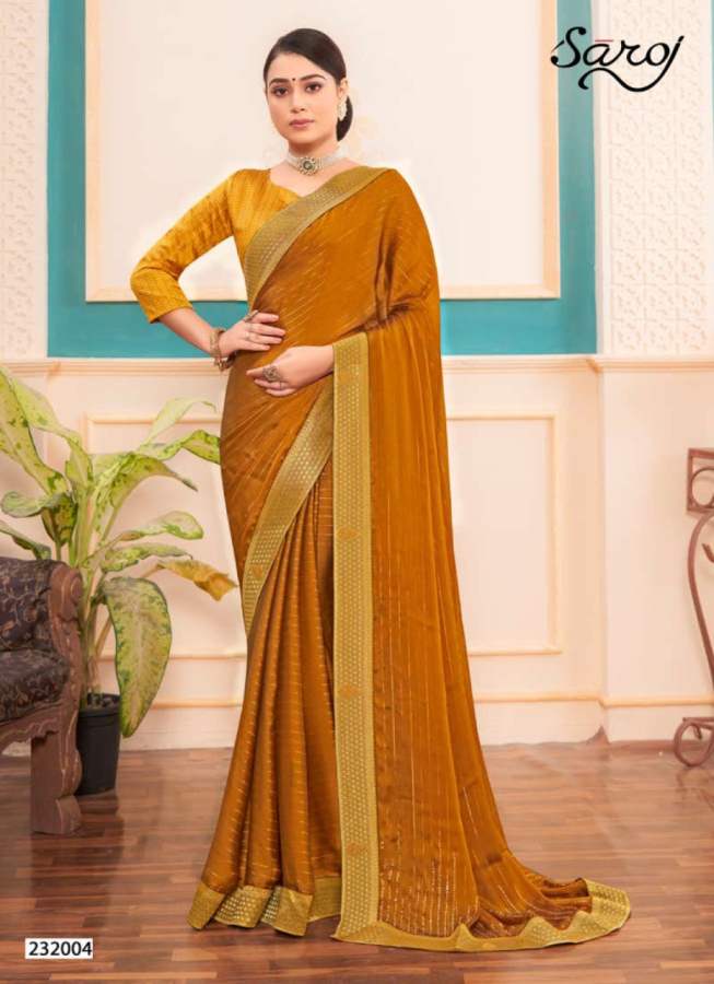 Saroj Prisha Casual Wear Georgette Saree Catalog