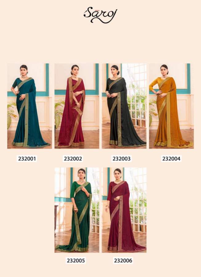 Saroj Prisha Casual Wear Georgette Saree Catalog