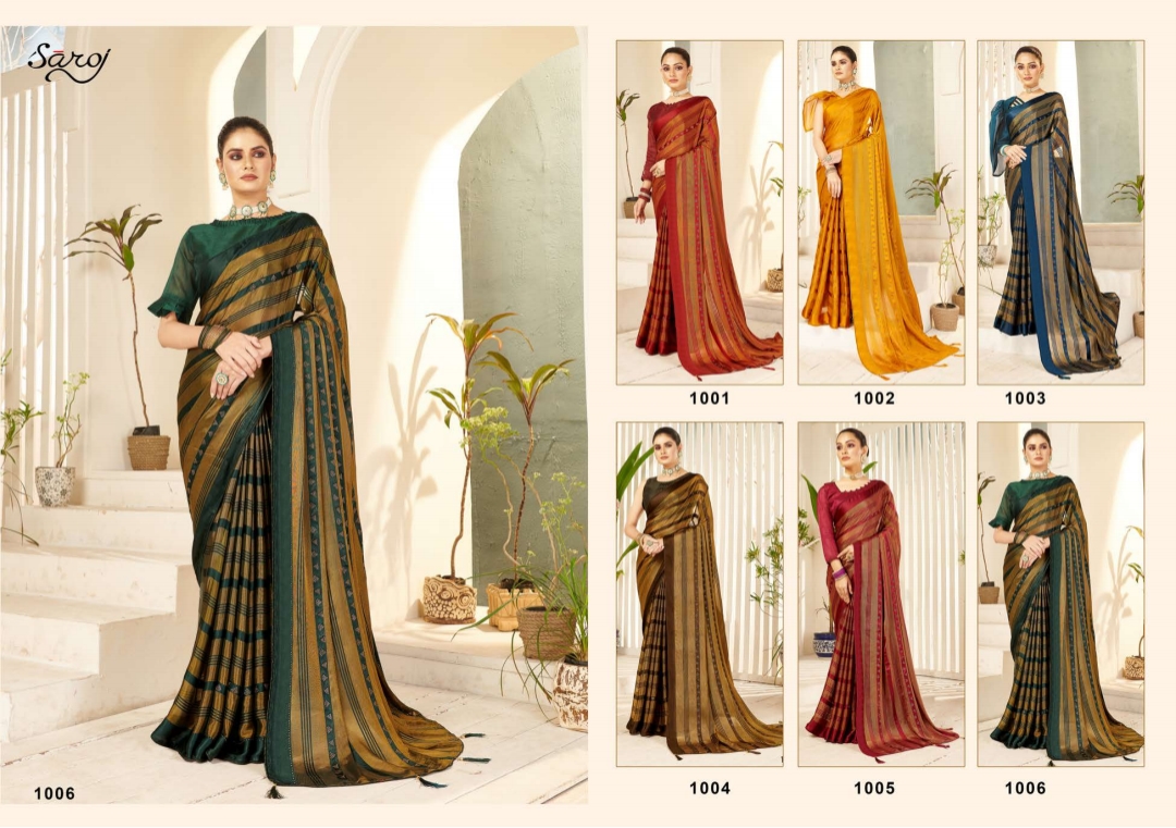 Saroj Rihana Fancy Wear Georgette Saree Collection