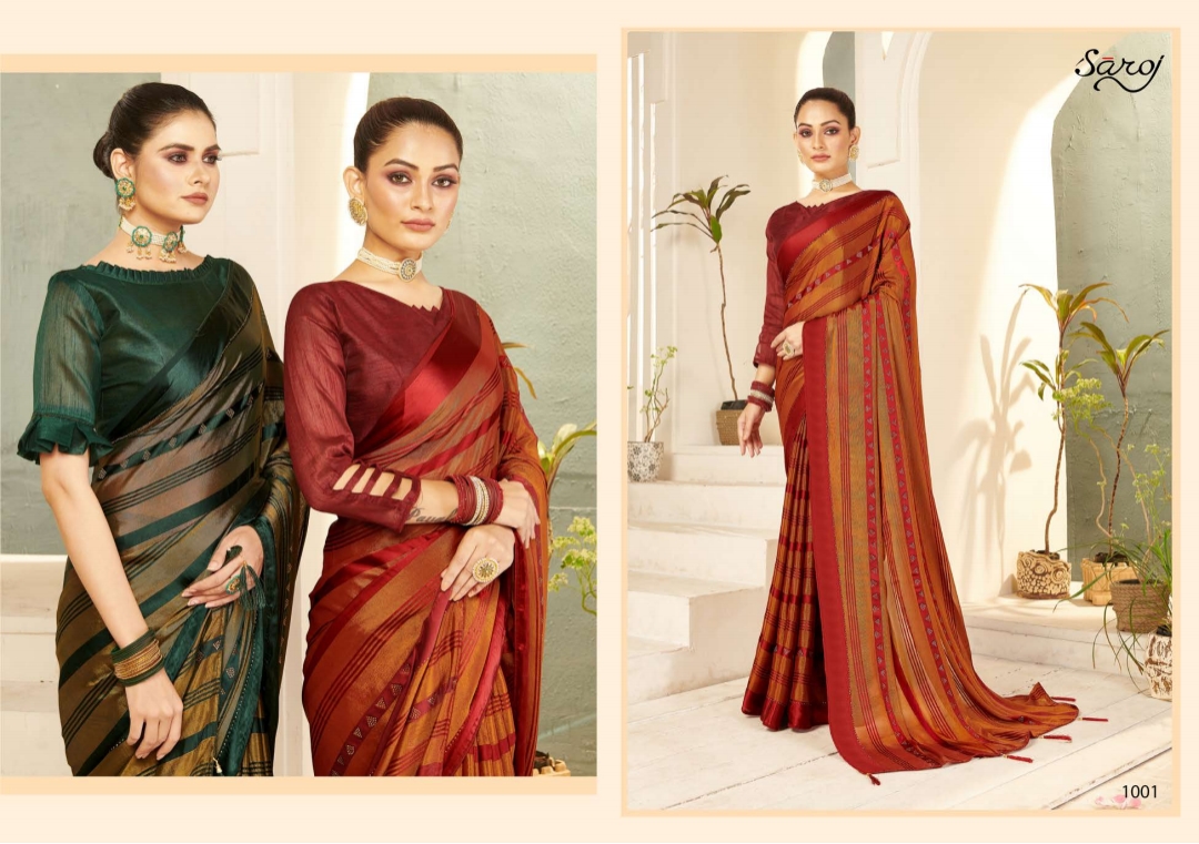 Saroj Rihana Fancy Wear Georgette Saree Collection