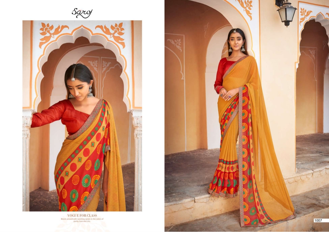 Saroj Sarangi Casual Wear Georgette Saree Catalog