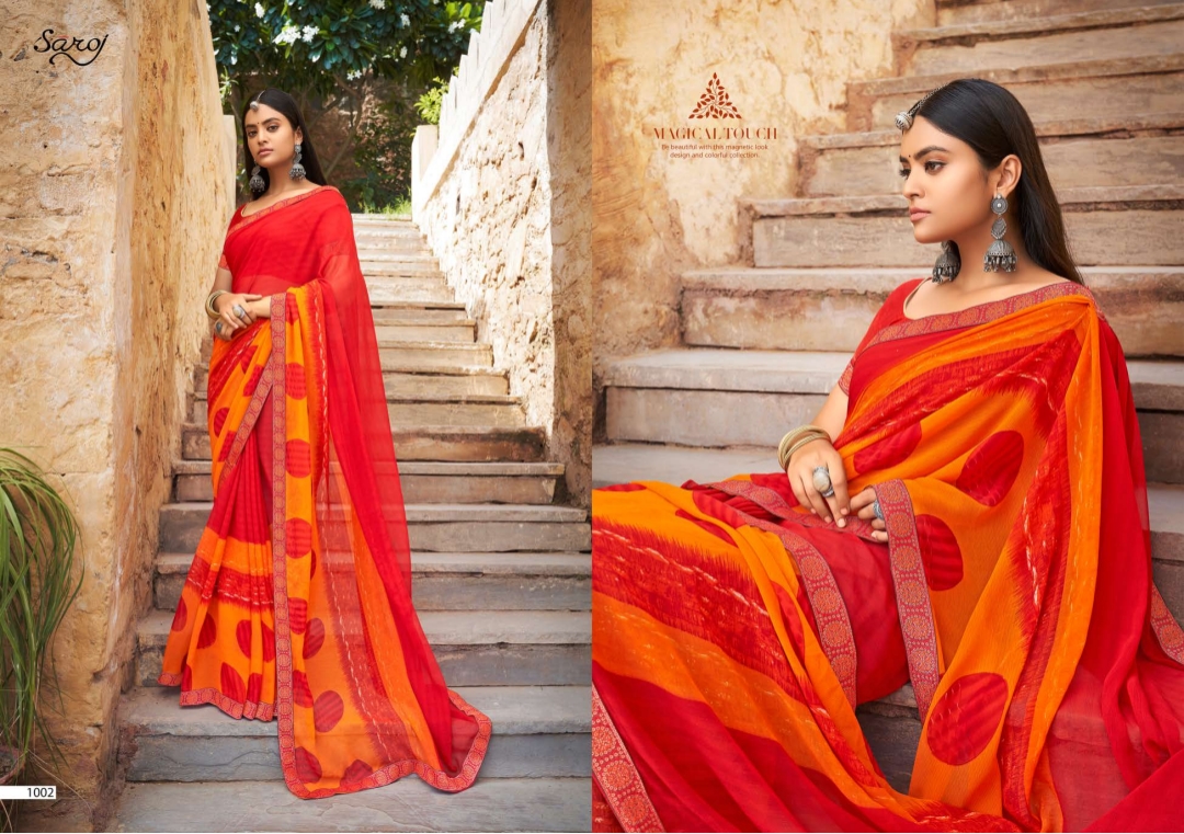 Saroj Sarangi Casual Wear Georgette Saree Catalog