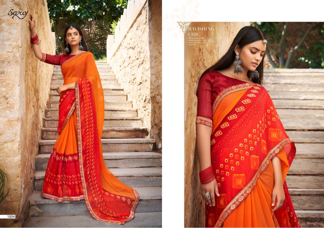 Saroj Sarangi Casual Wear Georgette Saree Catalog