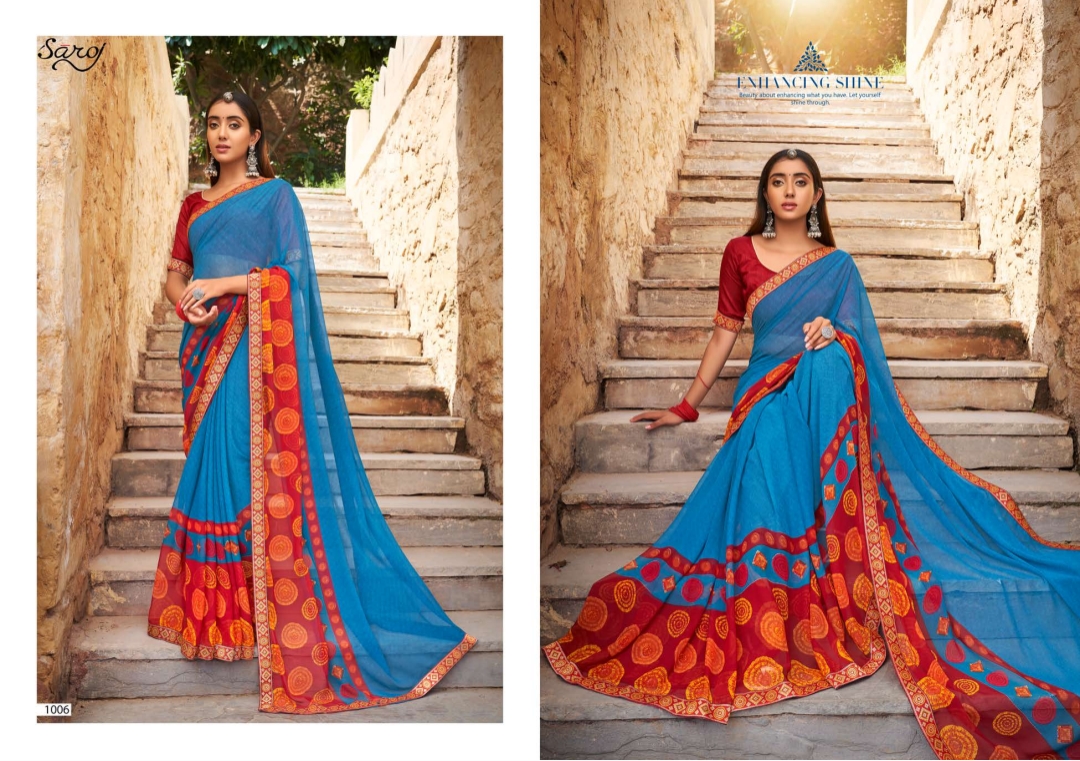 Saroj Sarangi Casual Wear Georgette Saree Catalog