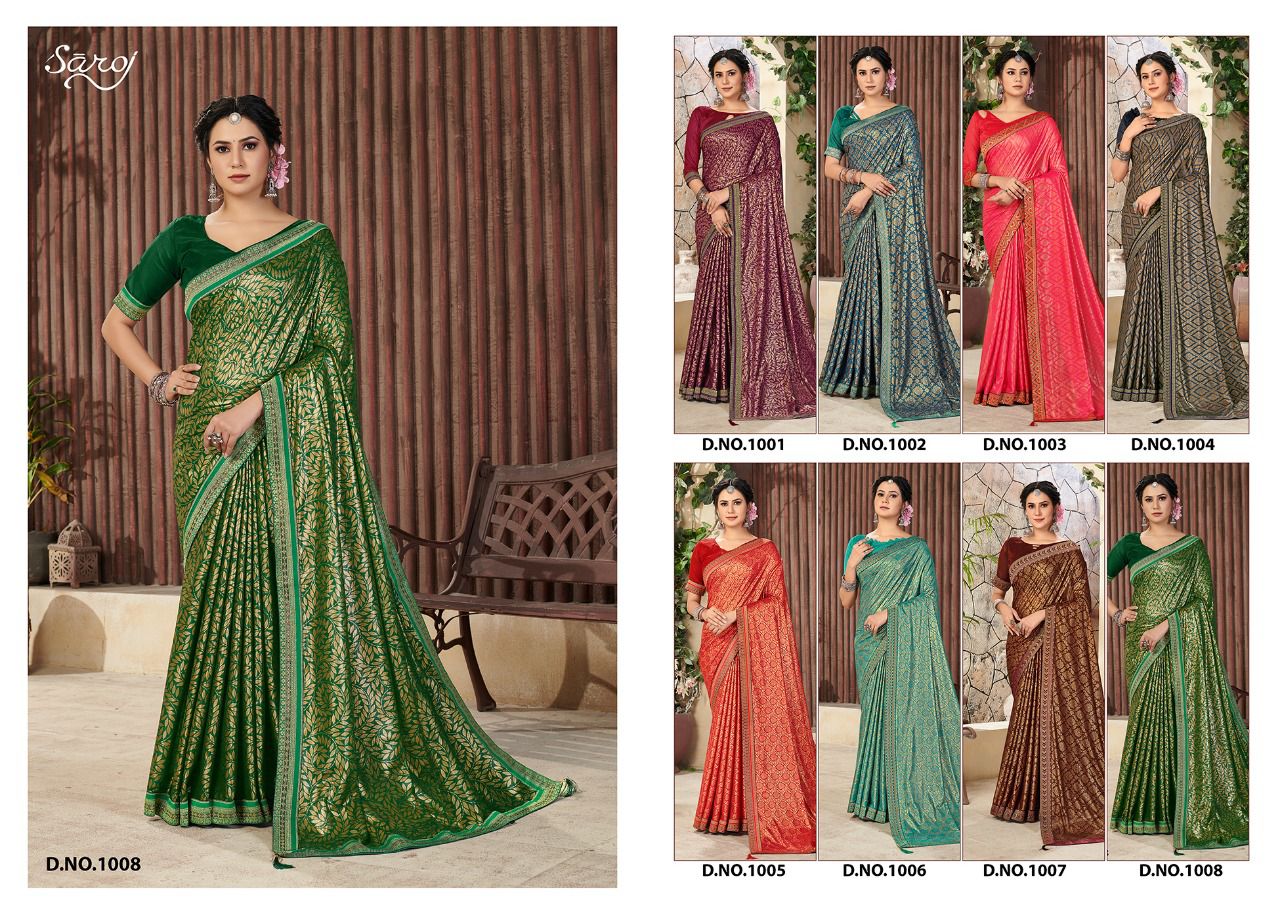 Saroj Shaista Festive Wear Lyrca Printed Saree Catalog